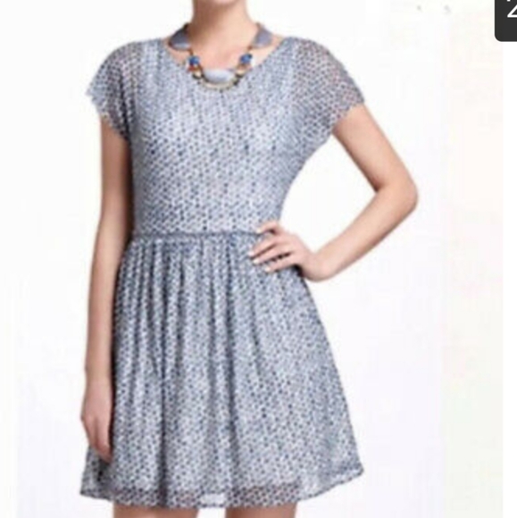 Anthropologie Weston Wear Frothed Small dot fit and flare Mini dress Size Medium - Picture 3 of 10
